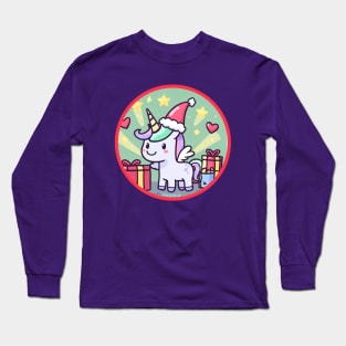 Cute Christmas Unicorn Long Sleeve T-Shirt